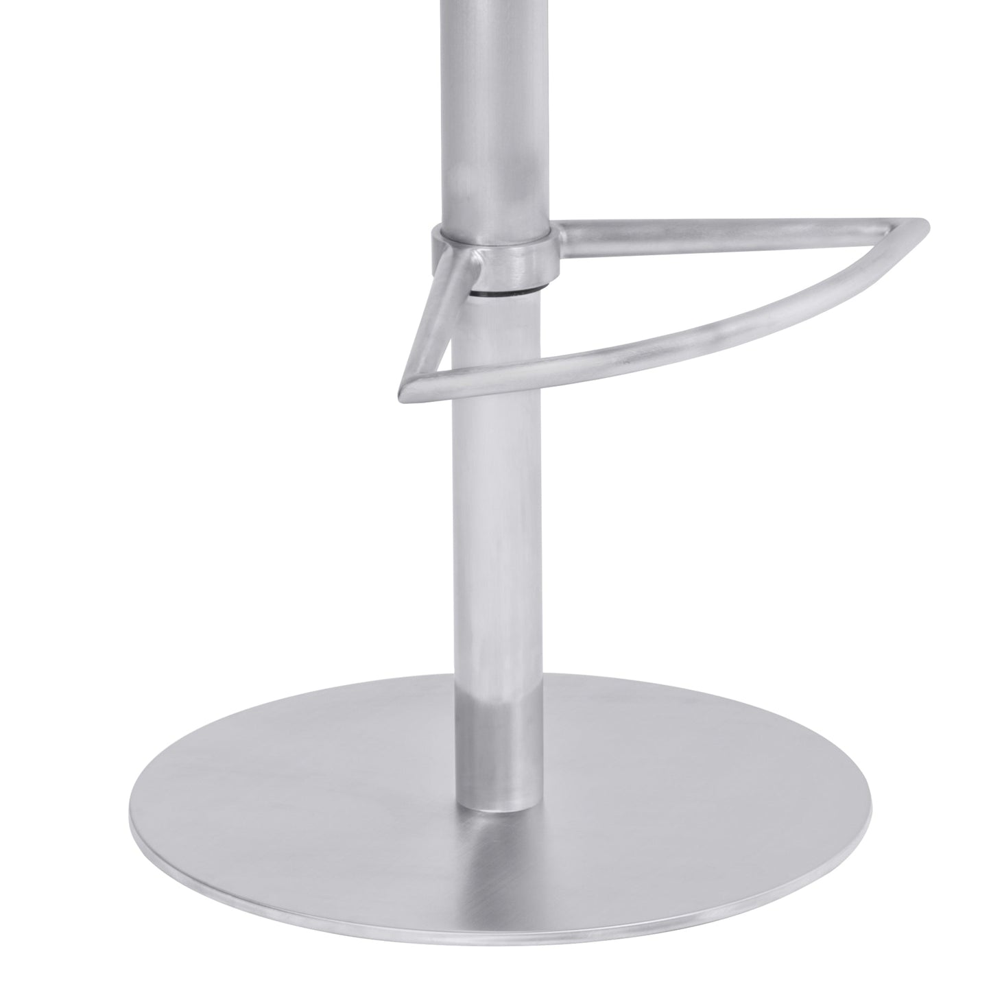 Melrose Adjustable Metal Barstool in Vintage Gray Faux Leather with Brushed Stainless Steel Finish