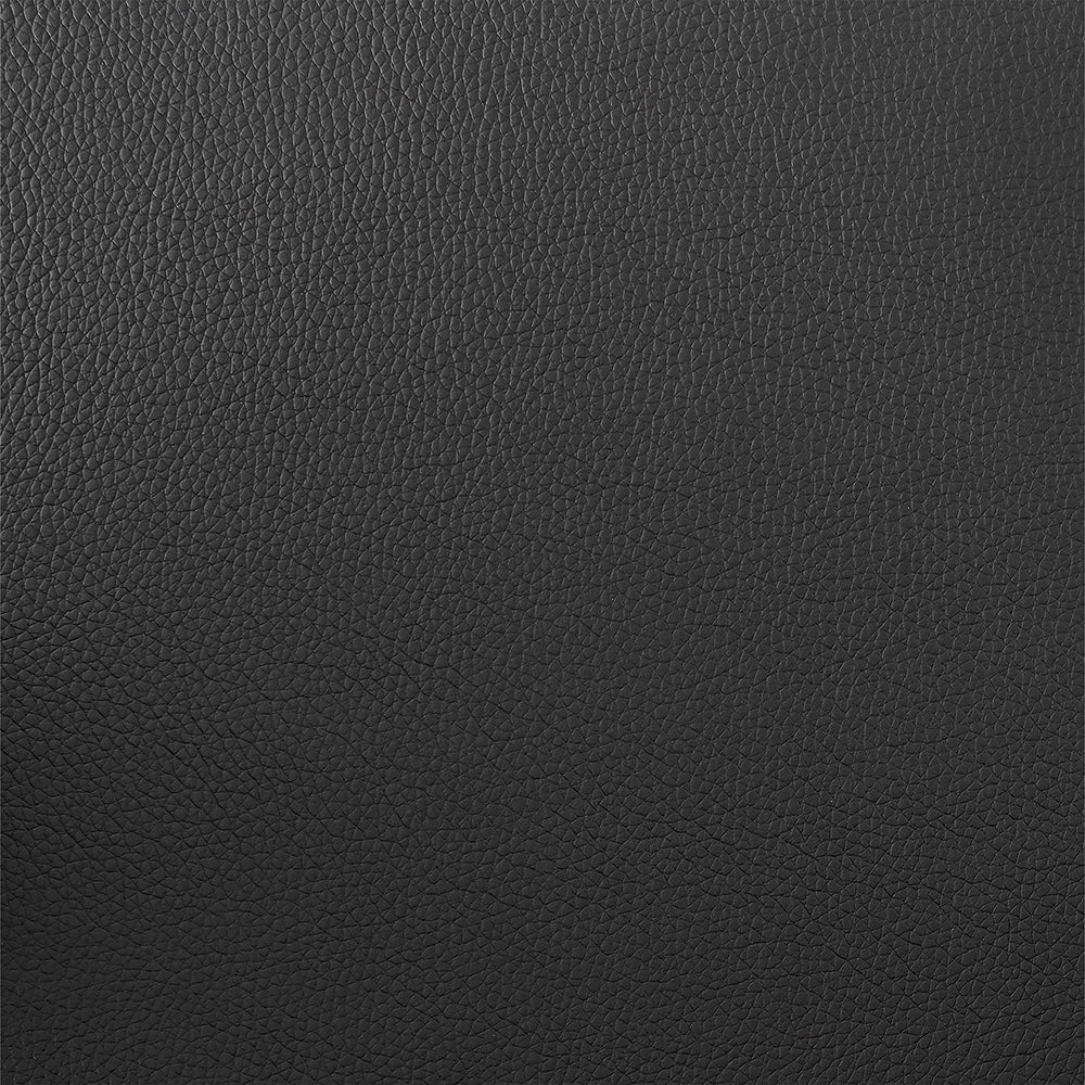 Monte Contemporary Dining Chair in Black Faux Leather with Black Metal Legs