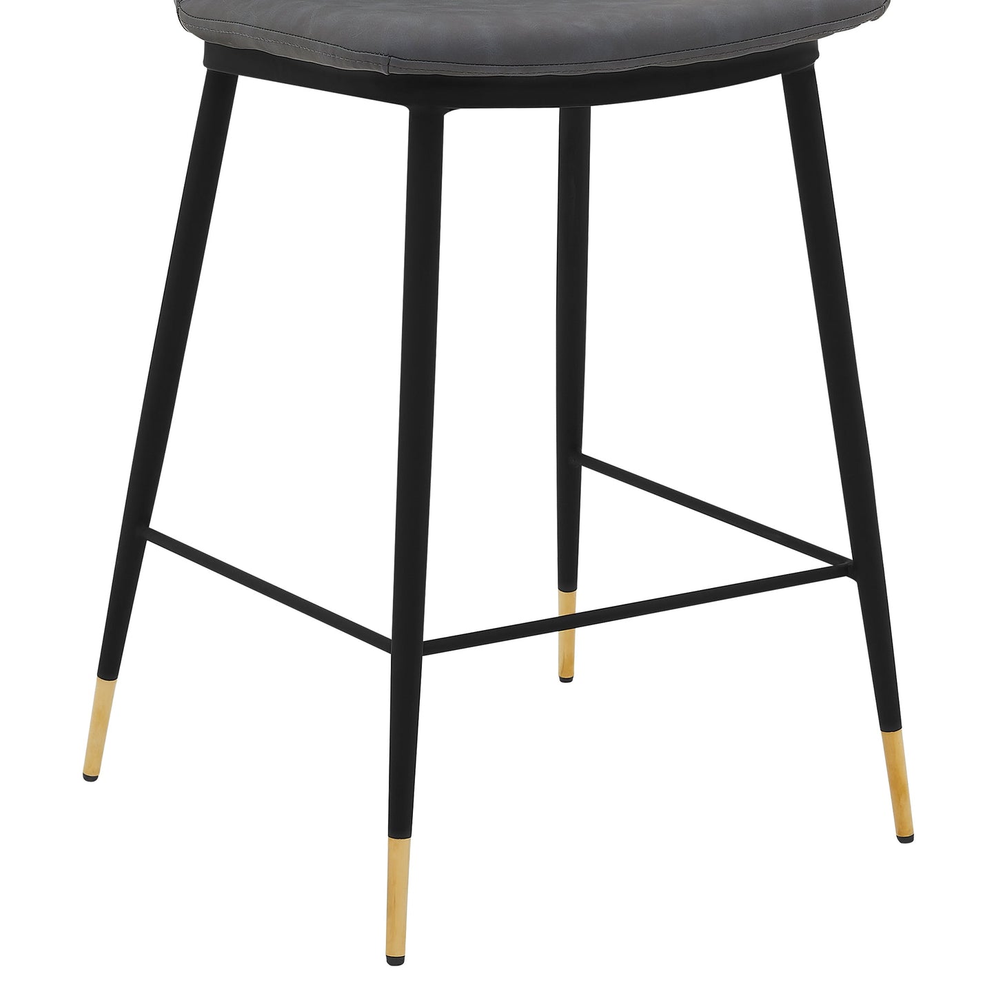 Messina 26" Faux Leather and Metal Counter Height Bar Stool