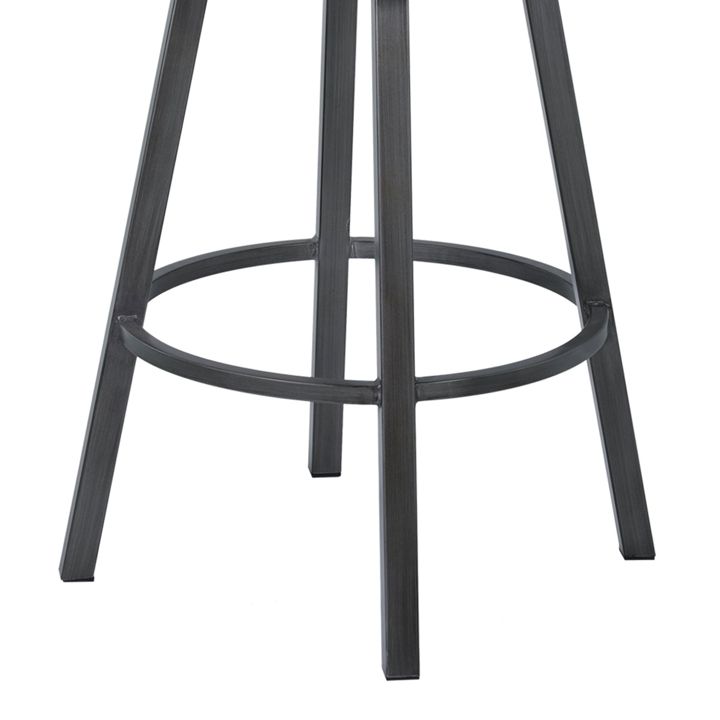 Nova 30" Bar Height Metal Swivel Barstool in Ford Black Pu and Mineral Finish