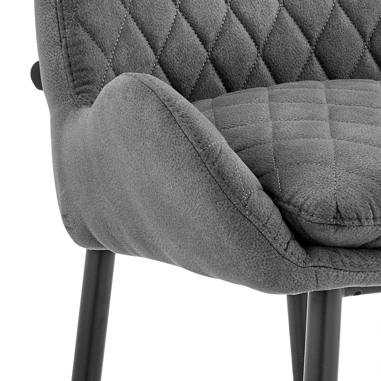 Panama Bar Height Stool in Charcoal Fabric and Black Finish