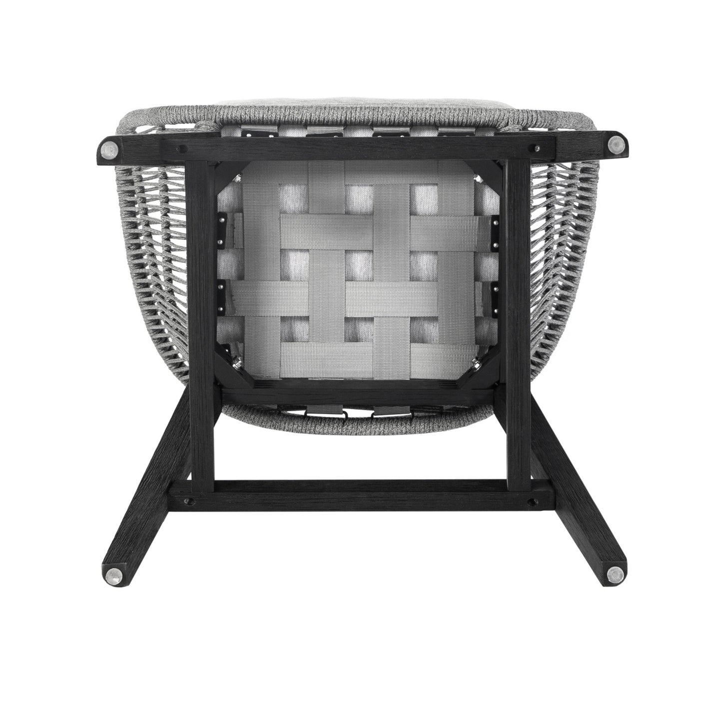 Tutti Frutti Indoor Outdoor Bar and Counter Height Bar Stool in Eucalyptus Wood with Gray Rope