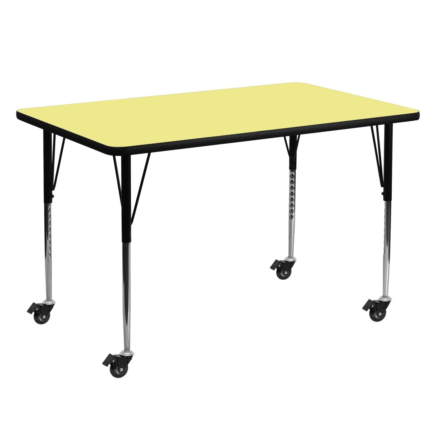 30x60 Yellow Activity Table XU-A3060-REC-YEL-T-A-CAS-GG