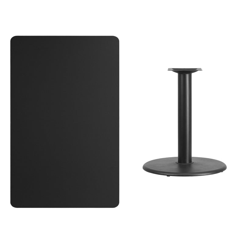 30x48 Black Table-24RD Base XU-BLKTB-3048-TR24-GG