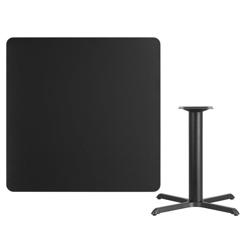 42SQ Black Table-33x33 X-Base XU-BLKTB-4242-T3333-GG