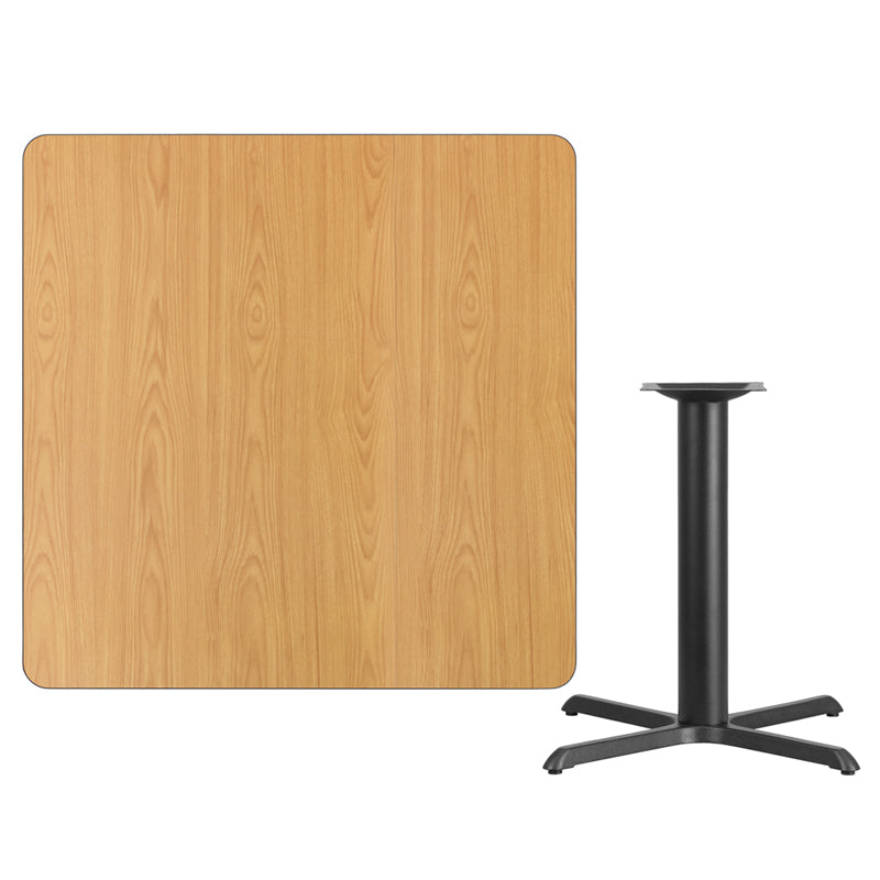 42SQ NA Laminate Table-X-Base XU-NATTB-4242-T3333-GG