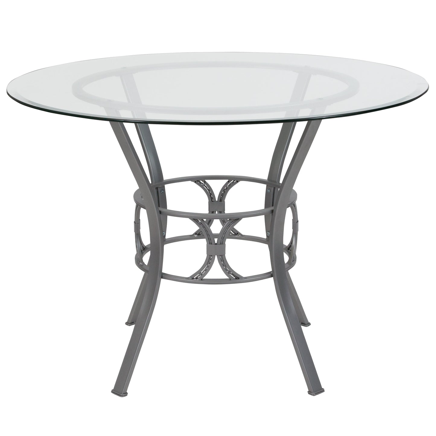 42RD Glass Table/Silver Frame XU-TBG-21-GG