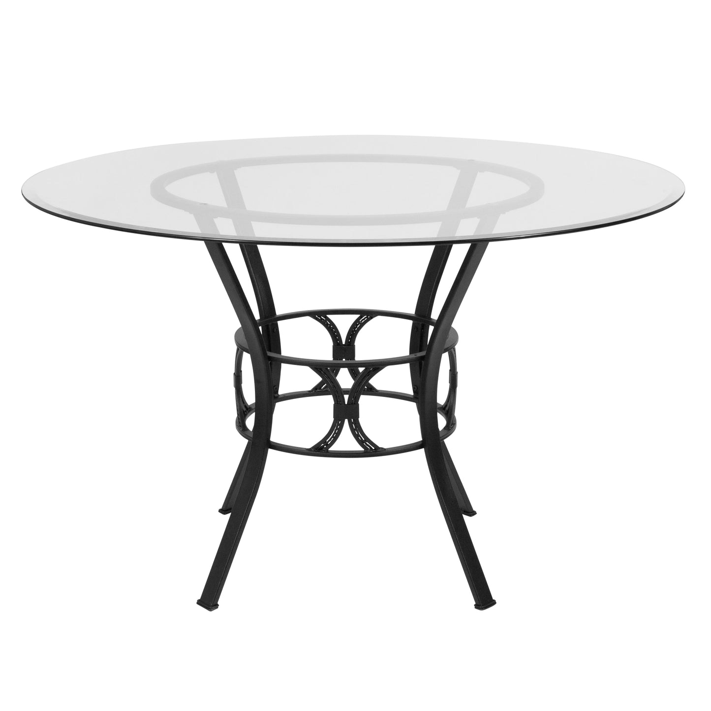48RD Glass Table/Black Frame XU-TBG-4-GG