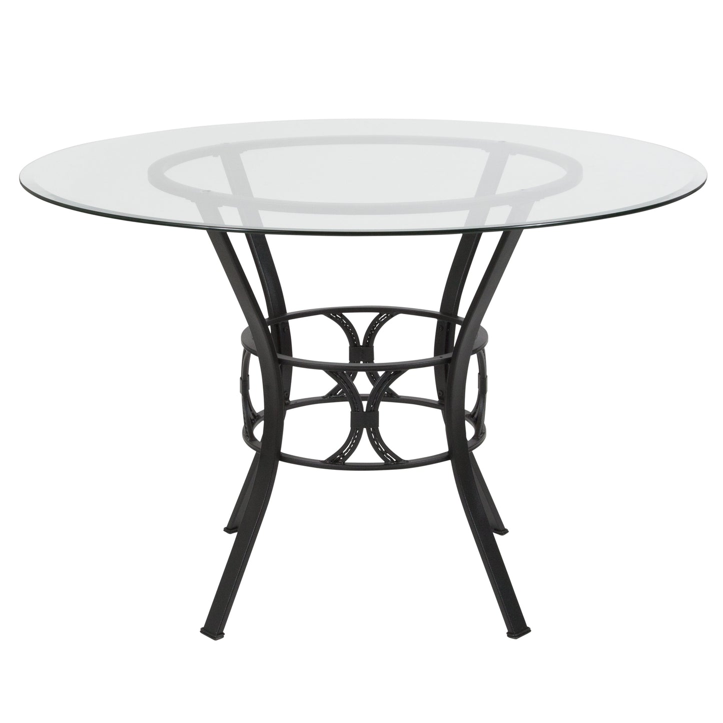 45RD Glass Table/Black Frame XU-TBG-5-GG