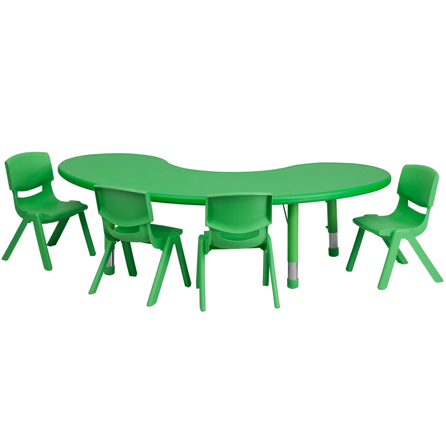 35x65 Green Activity Table Set YU-YCX-0043-2-MOON-TBL-GREEN-E-GG