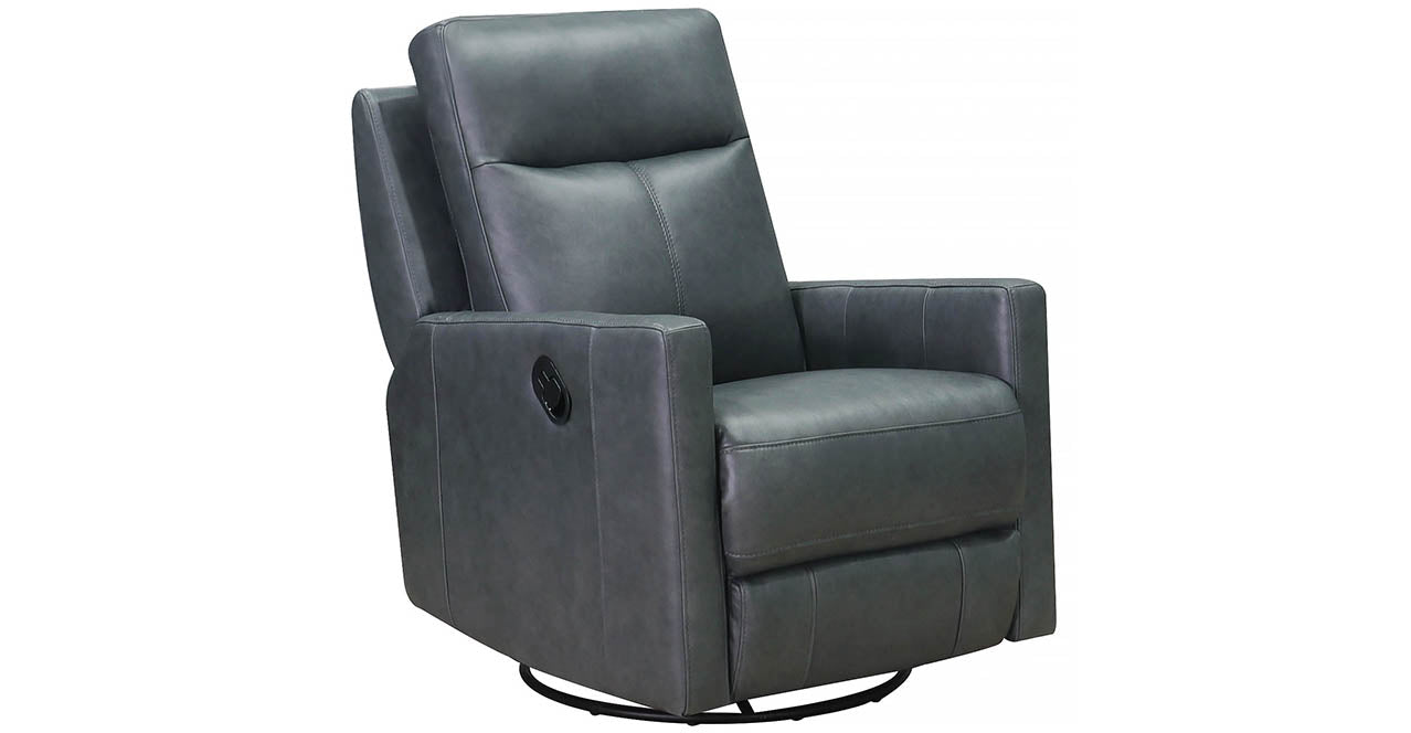 Vienna Manual Swivel Glider Leather Recliner