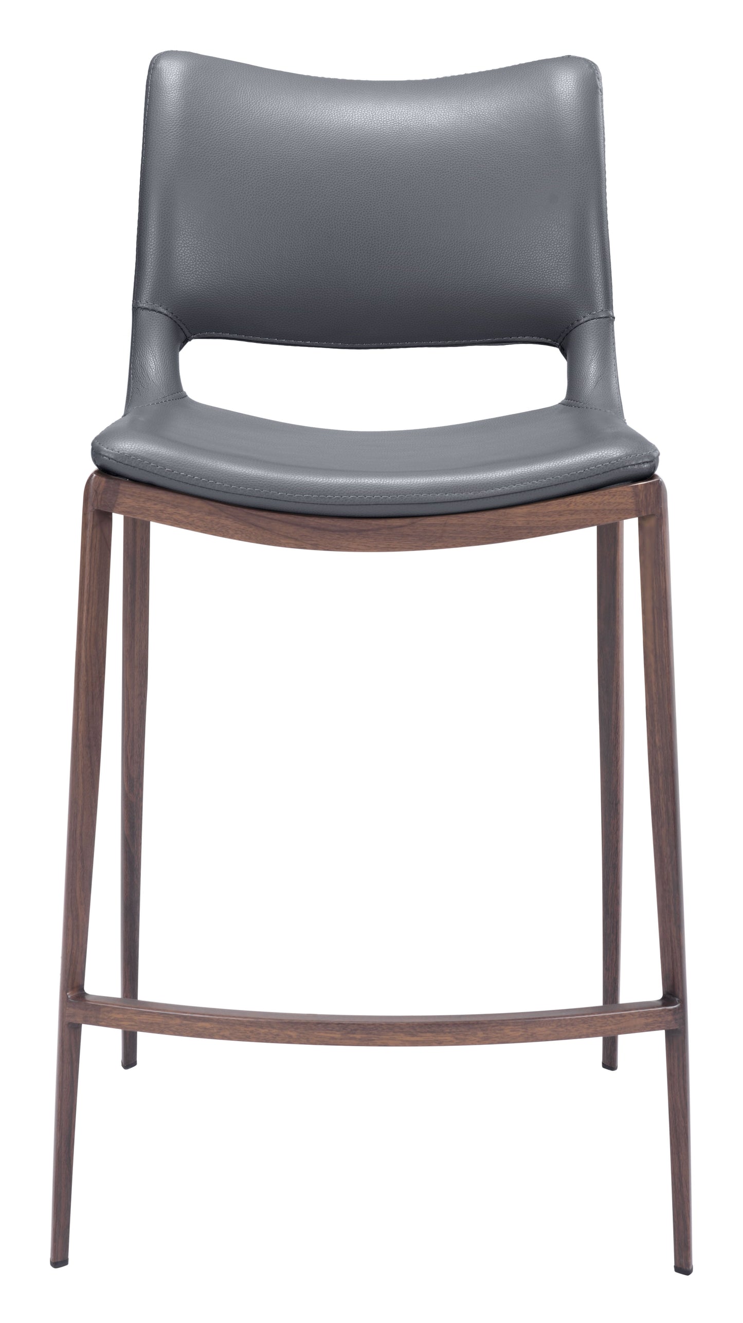 Ace Counter Stool (Set of 2) Dark Gray & Walnut