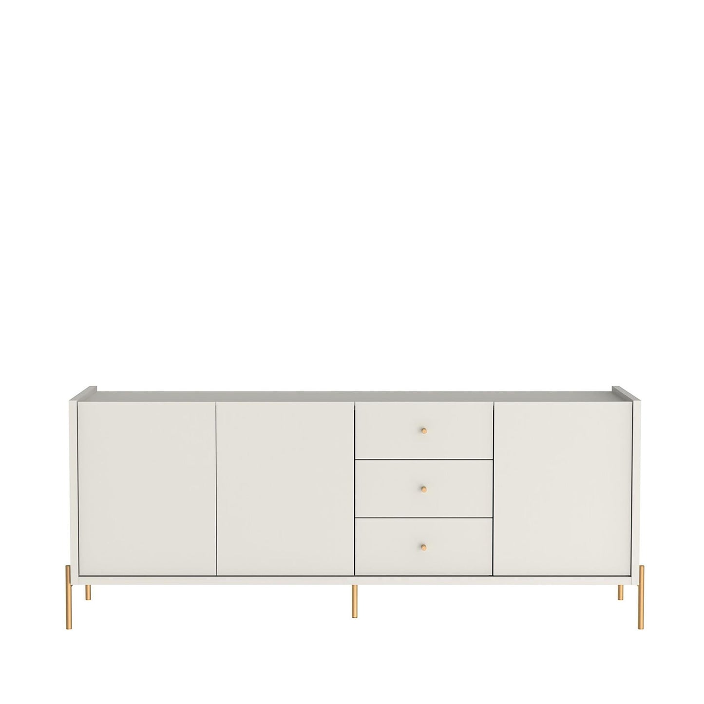 Manhattan Comfort Jasper 72.51" Sideboard with Steel Gold Legs in Off White Matte 1031251