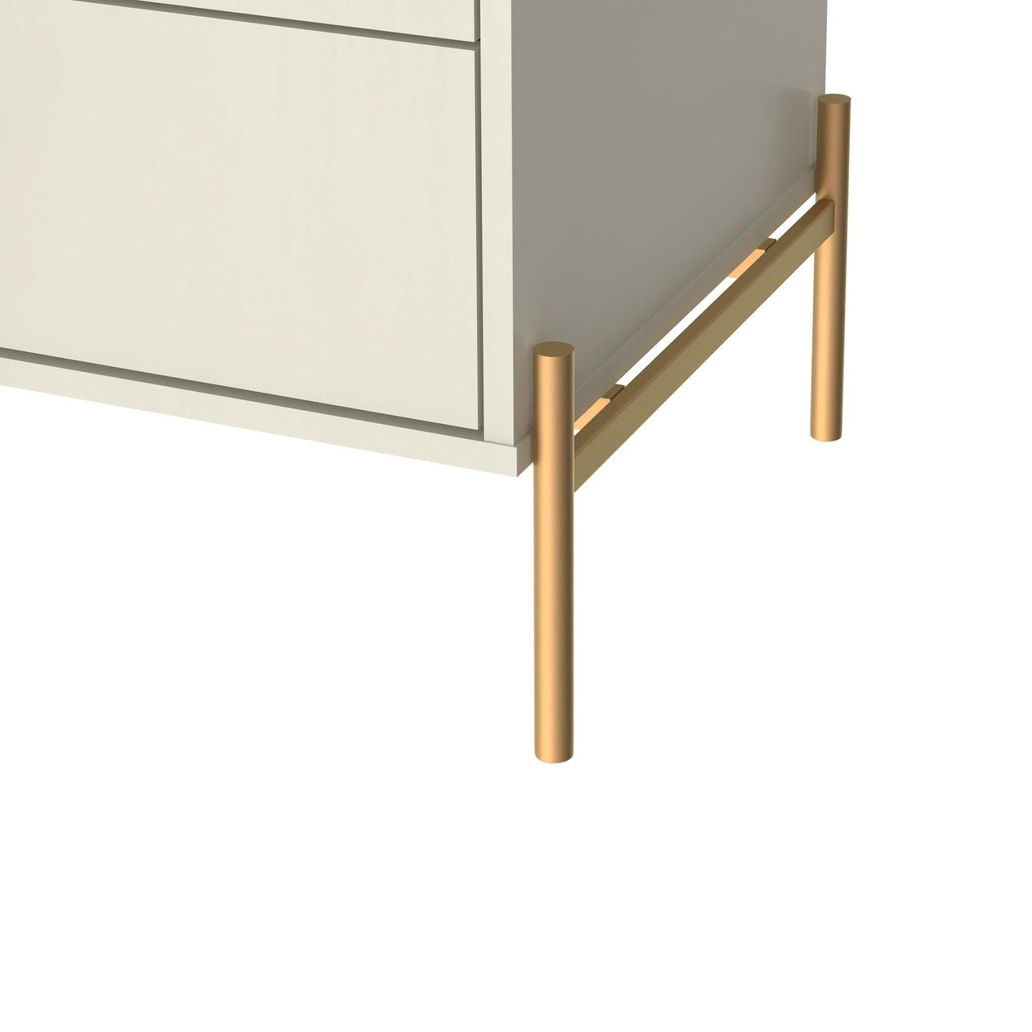 Manhattan Comfort Jasper 72.51" Sideboard with Steel Gold Legs in Off White Matte 1031251