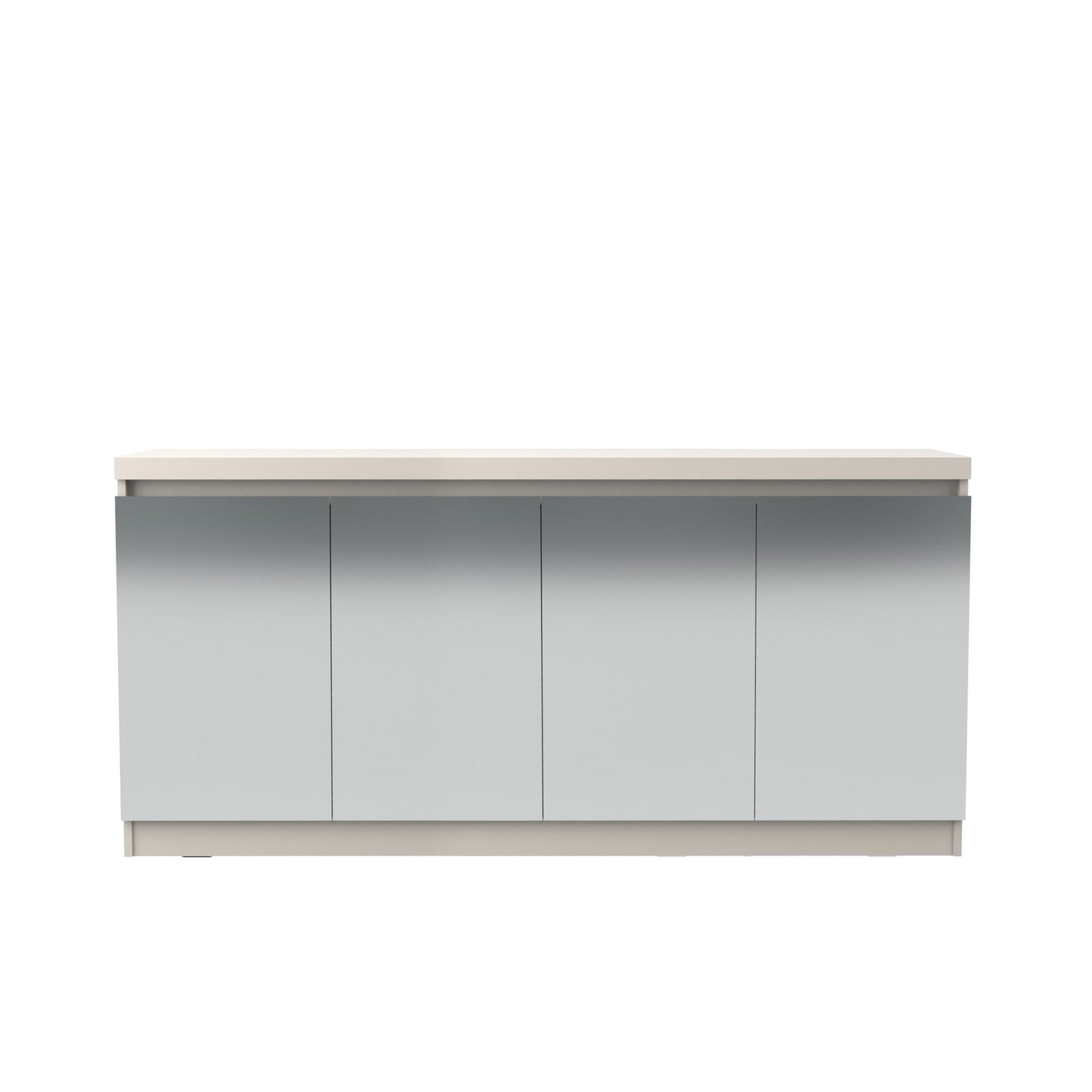 Manhattan Comfort Viennese 62.99 in. 6-Shelf Buffet Cabinet with Mirrors in Off White 105955