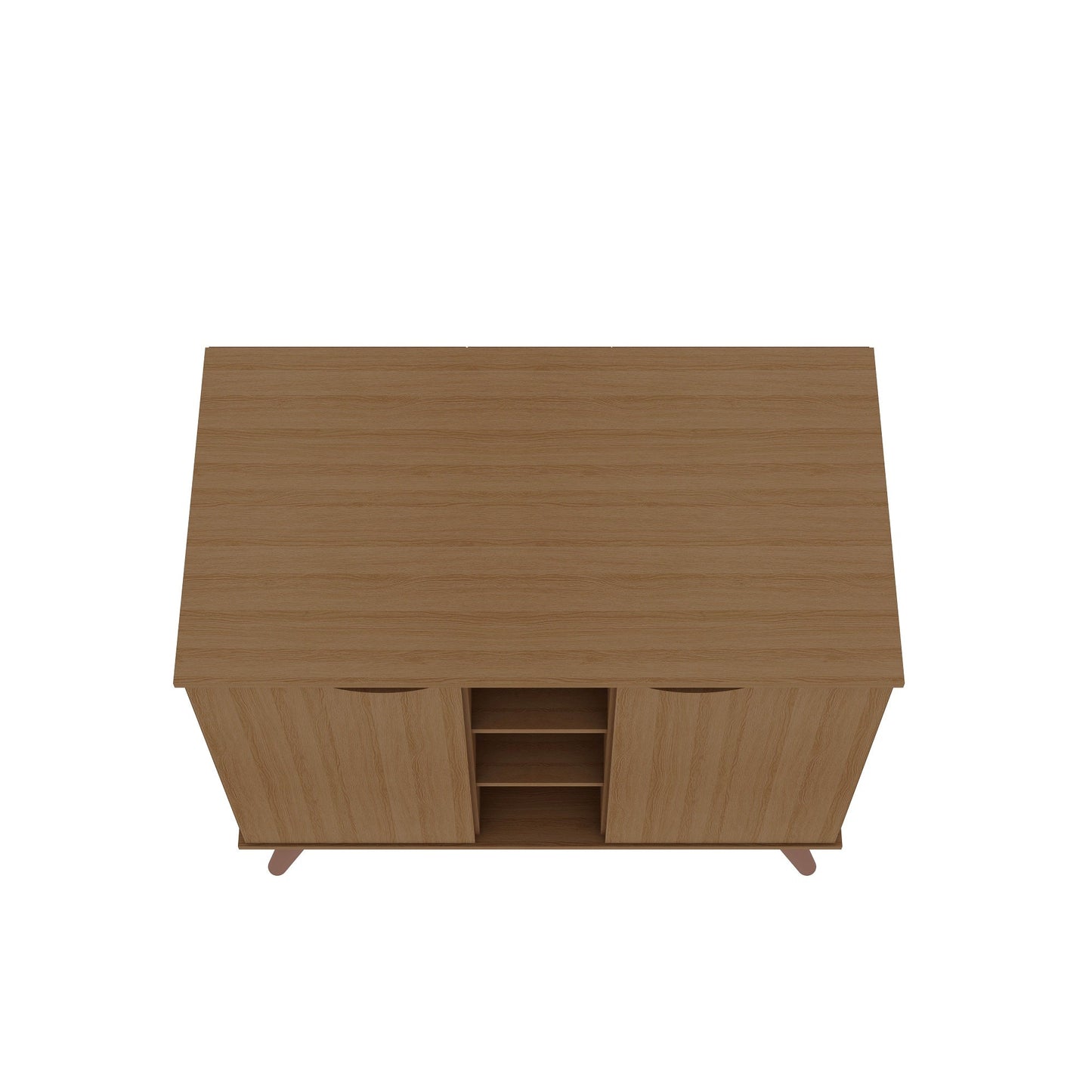 Manhattan Comfort Hampton 39.37 Buffet Stand Cabinet with 7 Shelves and Solid Wood Legs in Maple Cream 16PMC5