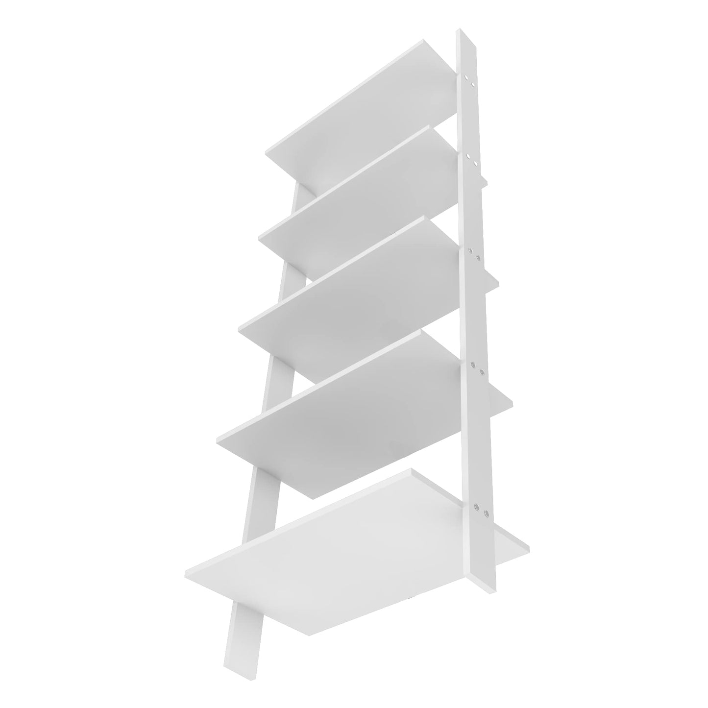 Manhattan Comfort Cooper 5-Shelf Floating Ladder Bookcase in White 192AMC6
