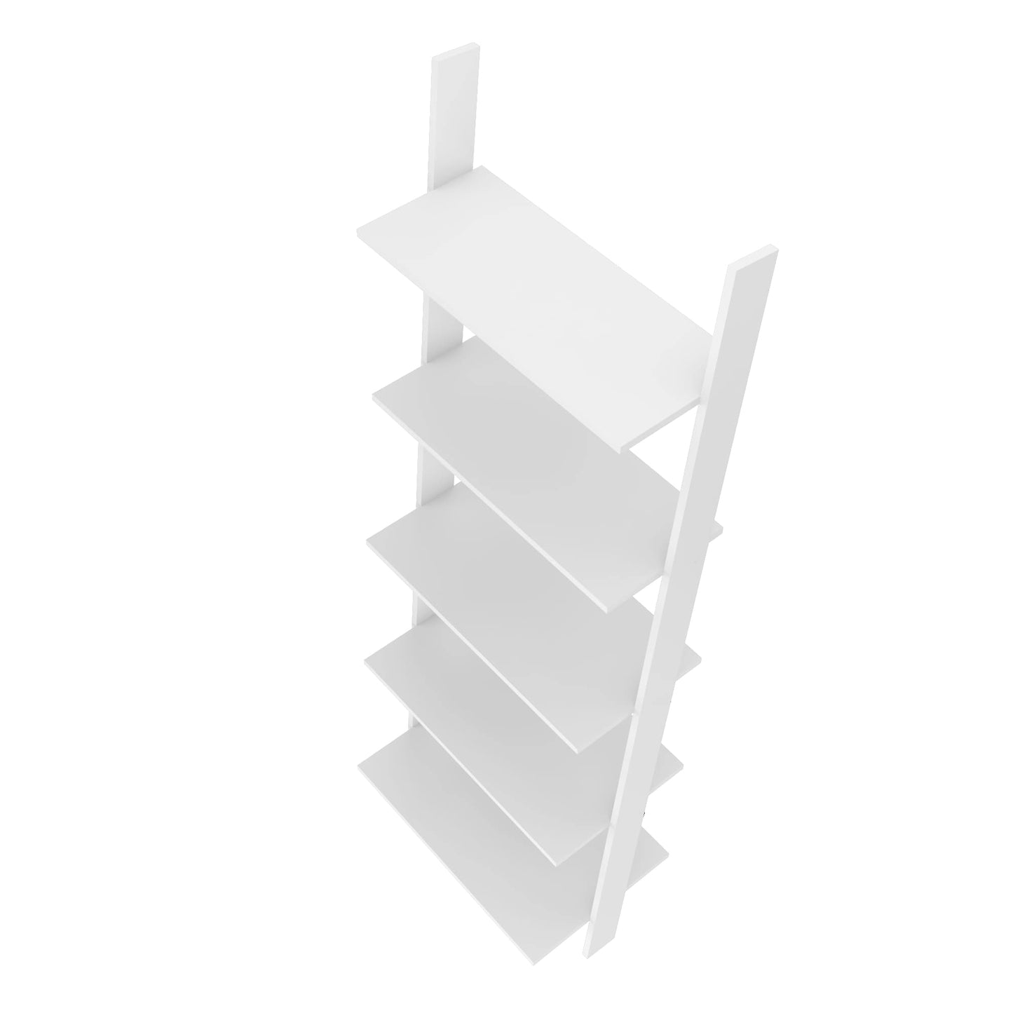 Manhattan Comfort Cooper 5-Shelf Floating Ladder Bookcase in White 192AMC6