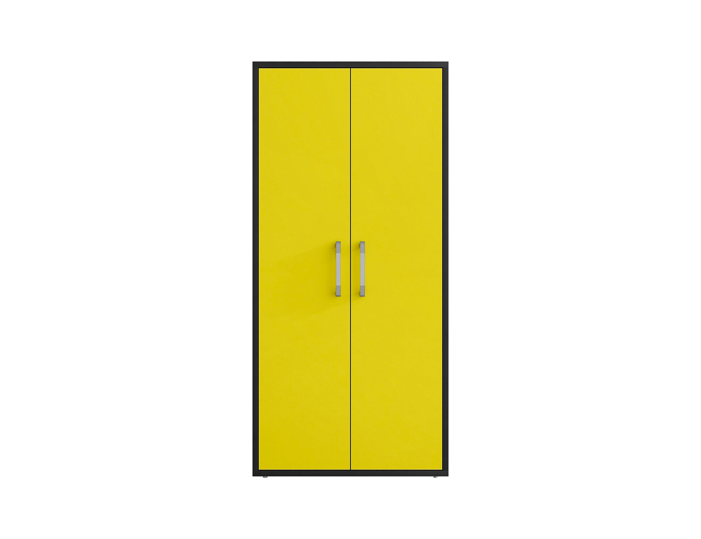 Manhattan Comfort Eiffel Storage Cabinet in Matte Black and Yellow (Set of 2) 2-250BMC84