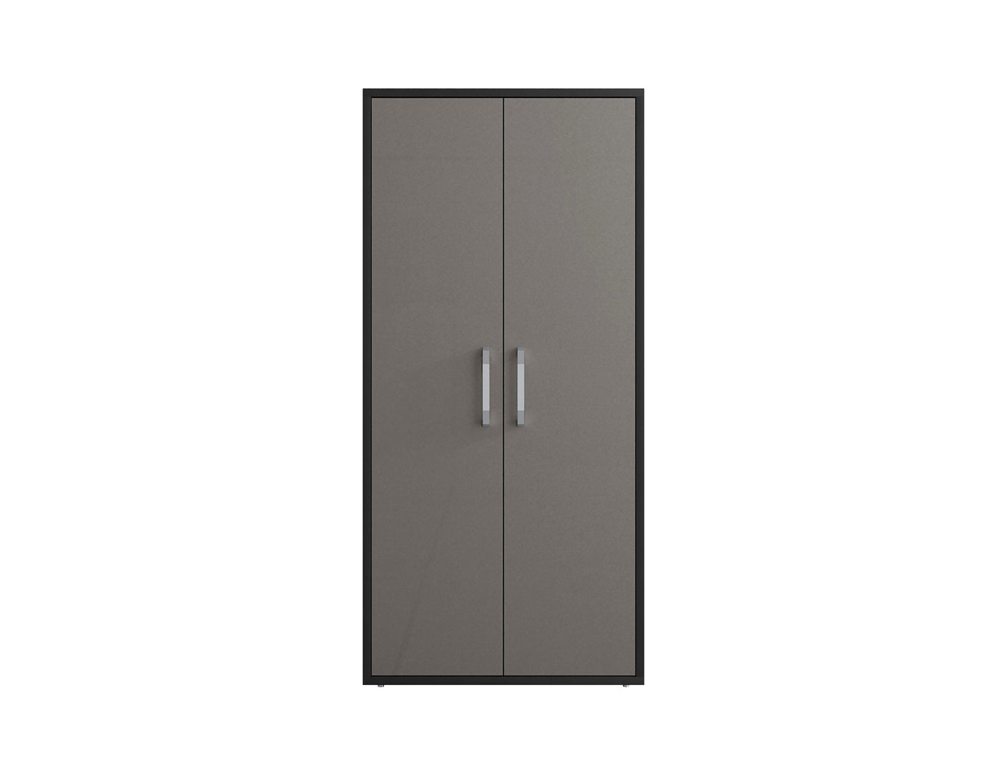 Manhattan Comfort Eiffel Storage Cabinet in Matte Black and Grey (Set of 2) 2-250BMC85