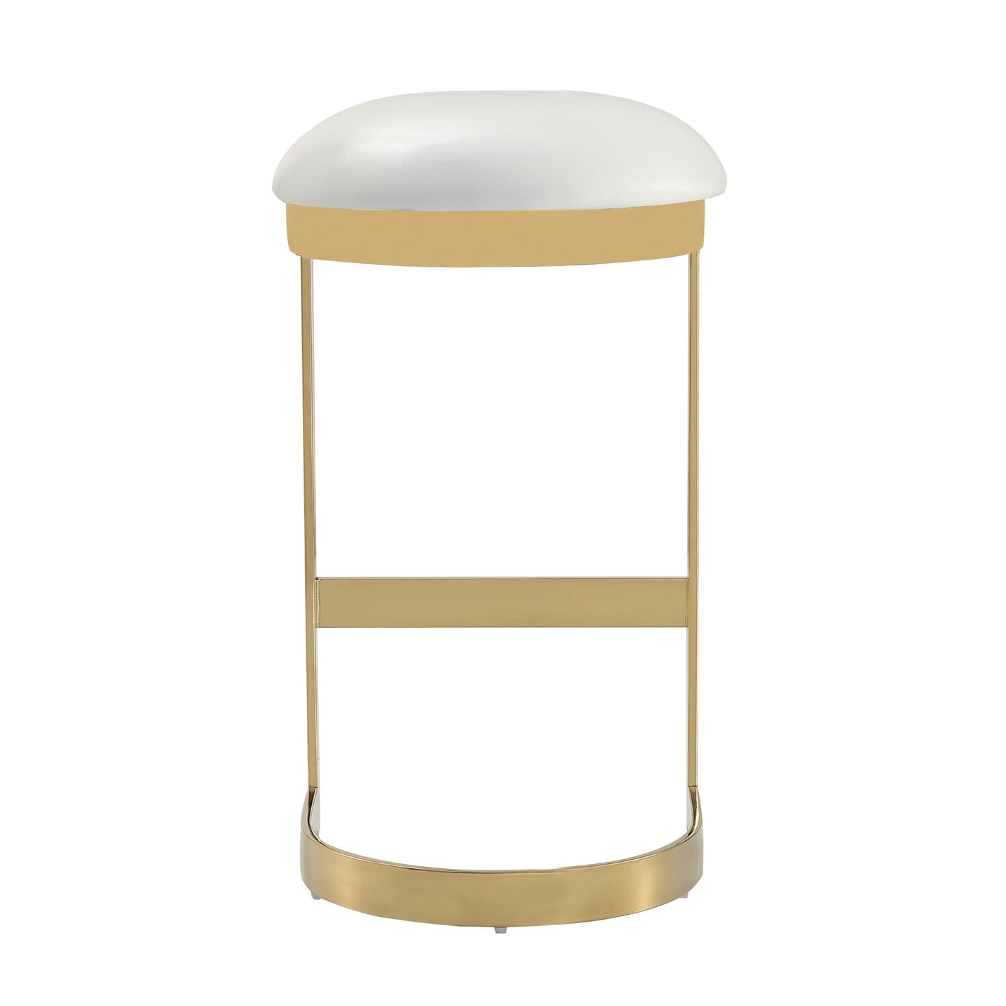 Manhattan Comfort Aura 28.54 in. Polished Brass Stainless Steel Bar Stool