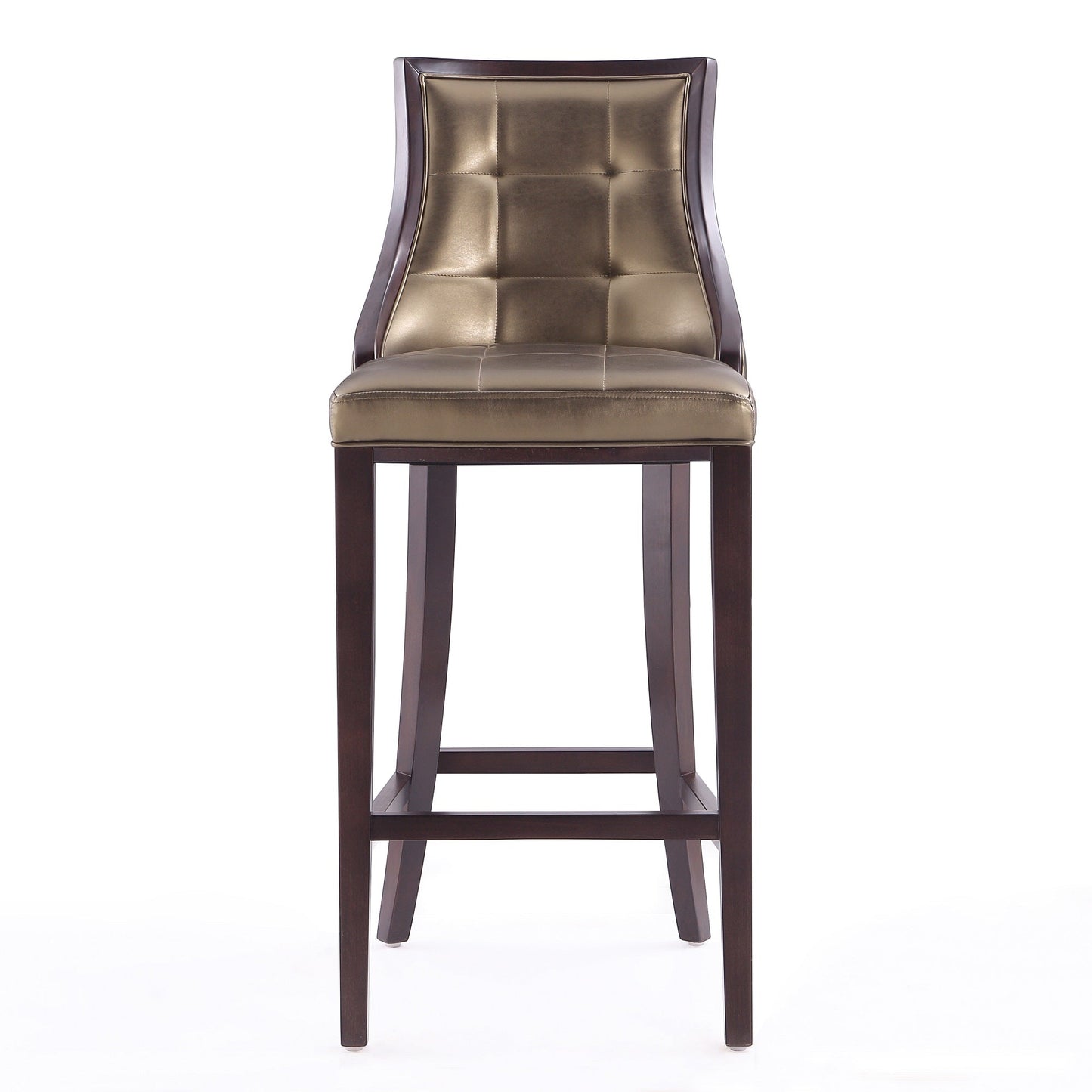 Manhattan Comfort Fifth Avenue 45 in. Bronze and Walnut Beech Wood Bar Stool (Set of 2) 2-BS007-BZ