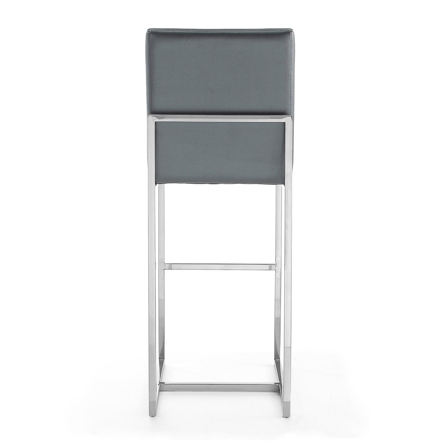Manhattan Comfort Element 42.13 in. Polished Chrome Stainless Steel Bar Stool