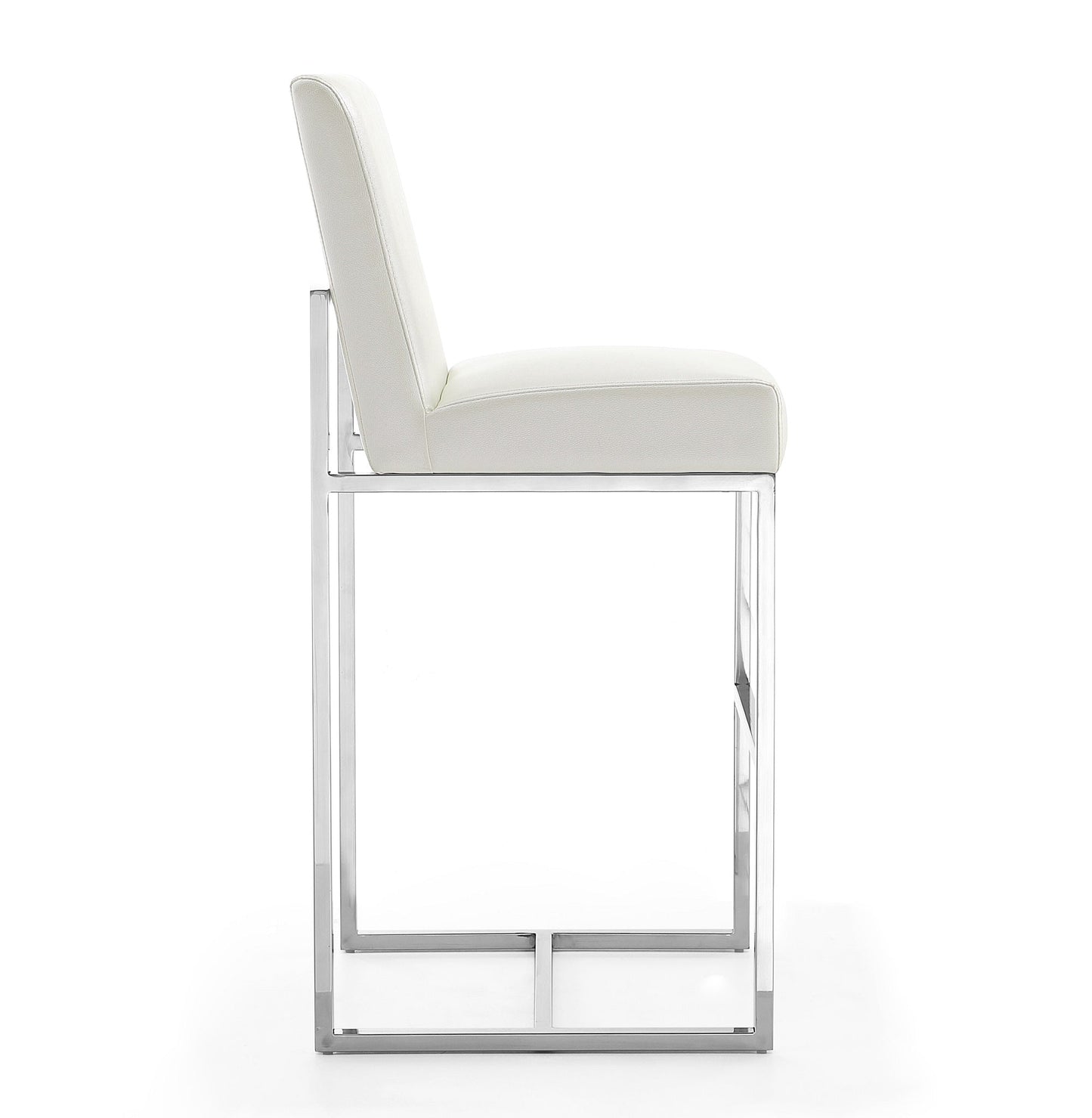 Manhattan Comfort Element 42.13 in. Polished Chrome Stainless Steel Bar Stool