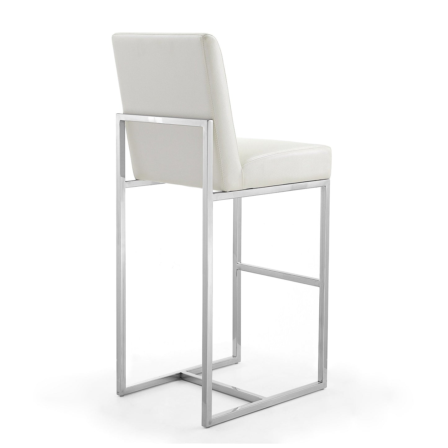 Manhattan Comfort Element 42.13 in. Polished Chrome Stainless Steel Bar Stool