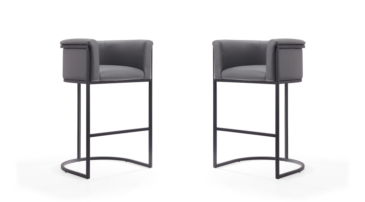 Manhattan Comfort Cosmopolitan 33.8 in. and 37.8 in. Metal Counter Height Bar Stool