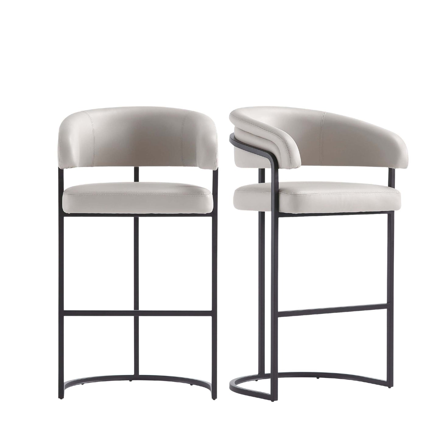 Manhattan Comfort Augusta Modern Leatherette Upholstered Barstool and Counter Stool - Set of 2