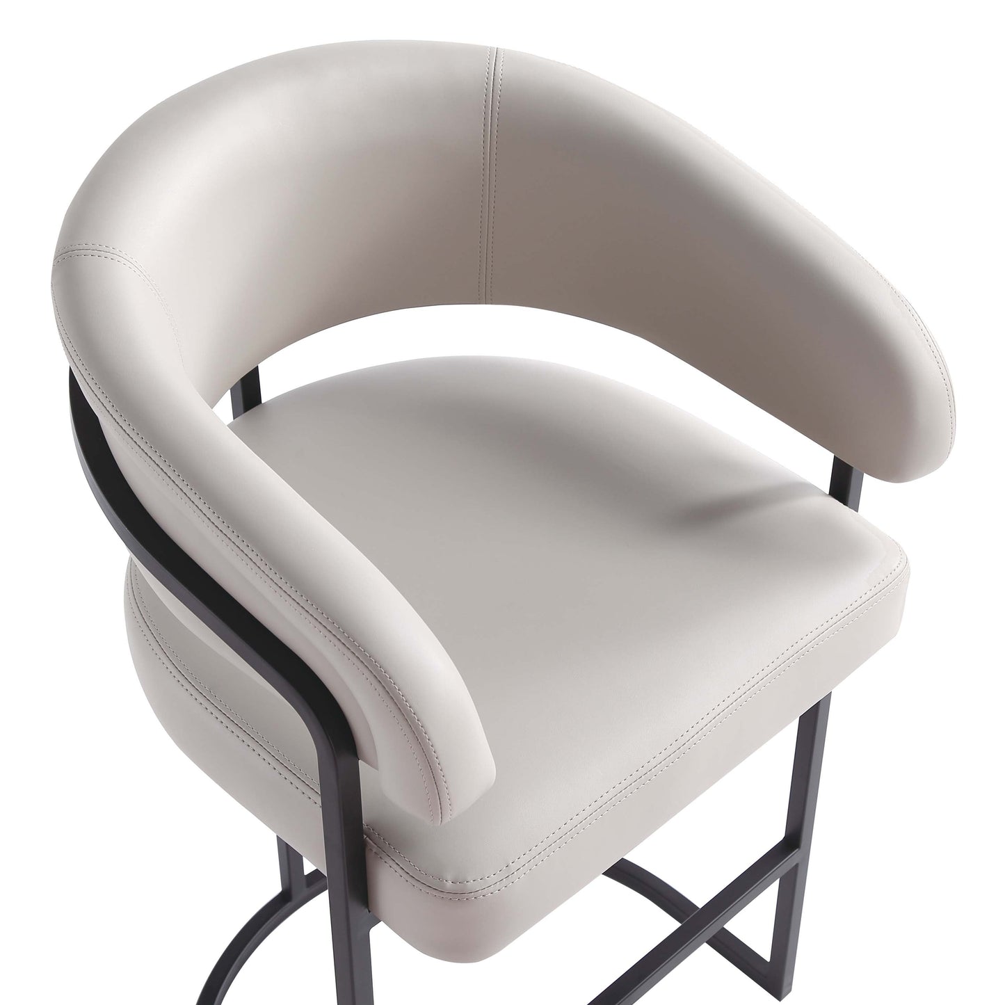 Manhattan Comfort Augusta Modern Leatherette Upholstered Barstool and Counter Stool - Set of 2