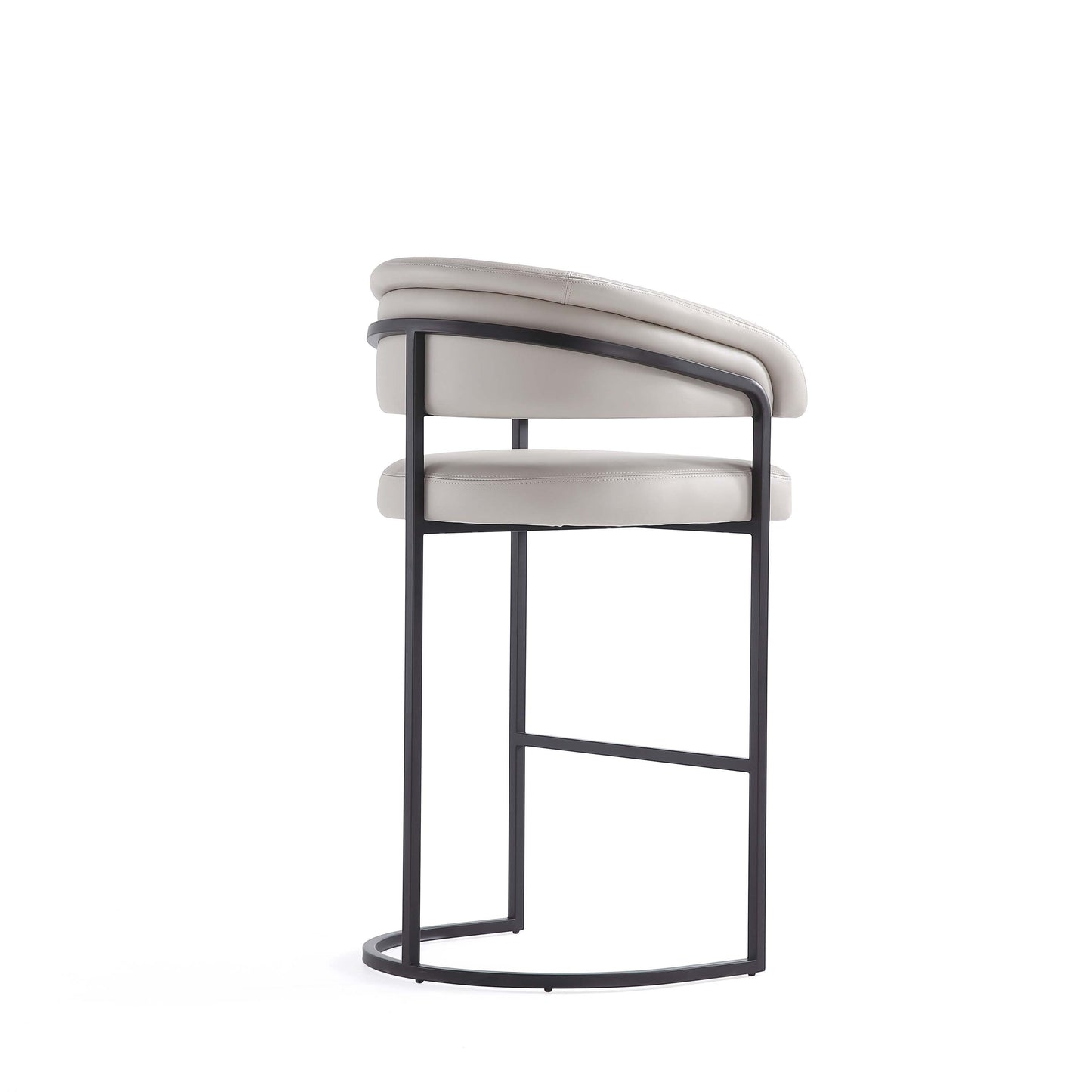 Manhattan Comfort Augusta Modern Leatherette Upholstered Barstool and Counter Stool - Set of 2