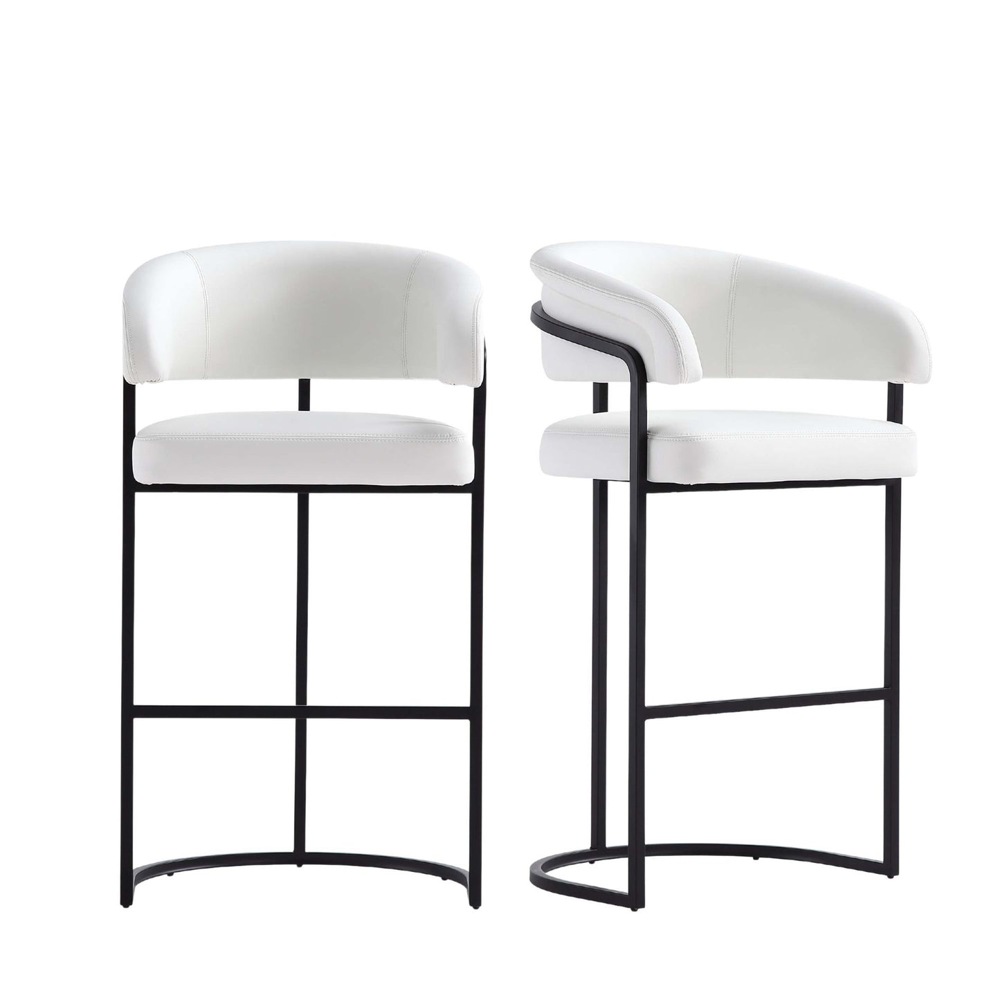 Manhattan Comfort Augusta Modern Leatherette Upholstered Barstool and Counter Stool - Set of 2