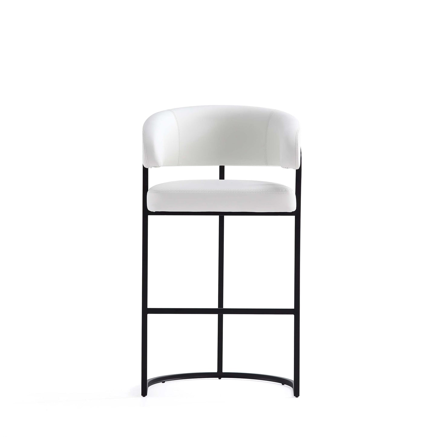 Manhattan Comfort Augusta Modern Leatherette Upholstered Barstool and Counter Stool - Set of 2
