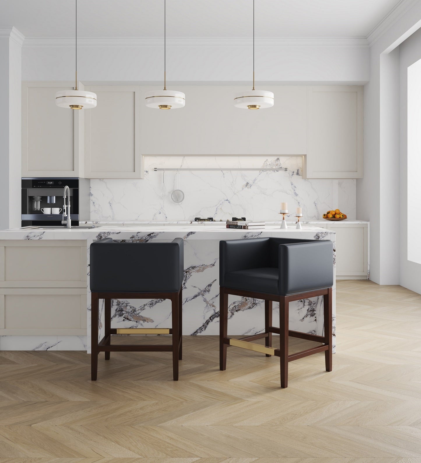 Manhattan Comfort Kingsley Barstool and Counter Height Bar Stool Collection