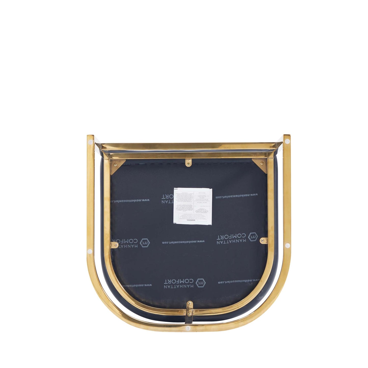 Manhattan Comfort Louvre Mid-Century Modern Leatherette and Stainless Steel Barstools