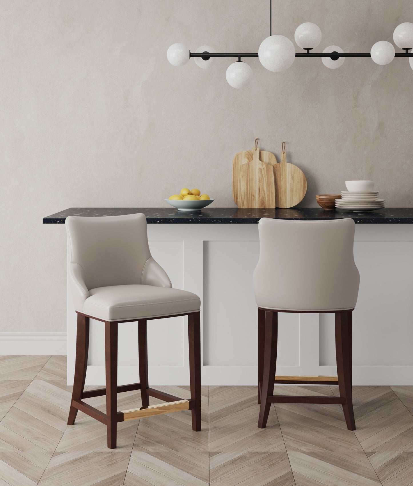 Manhattan Comfort Modern Shubert Barstool and Counter Stool with Beech Wood Legs