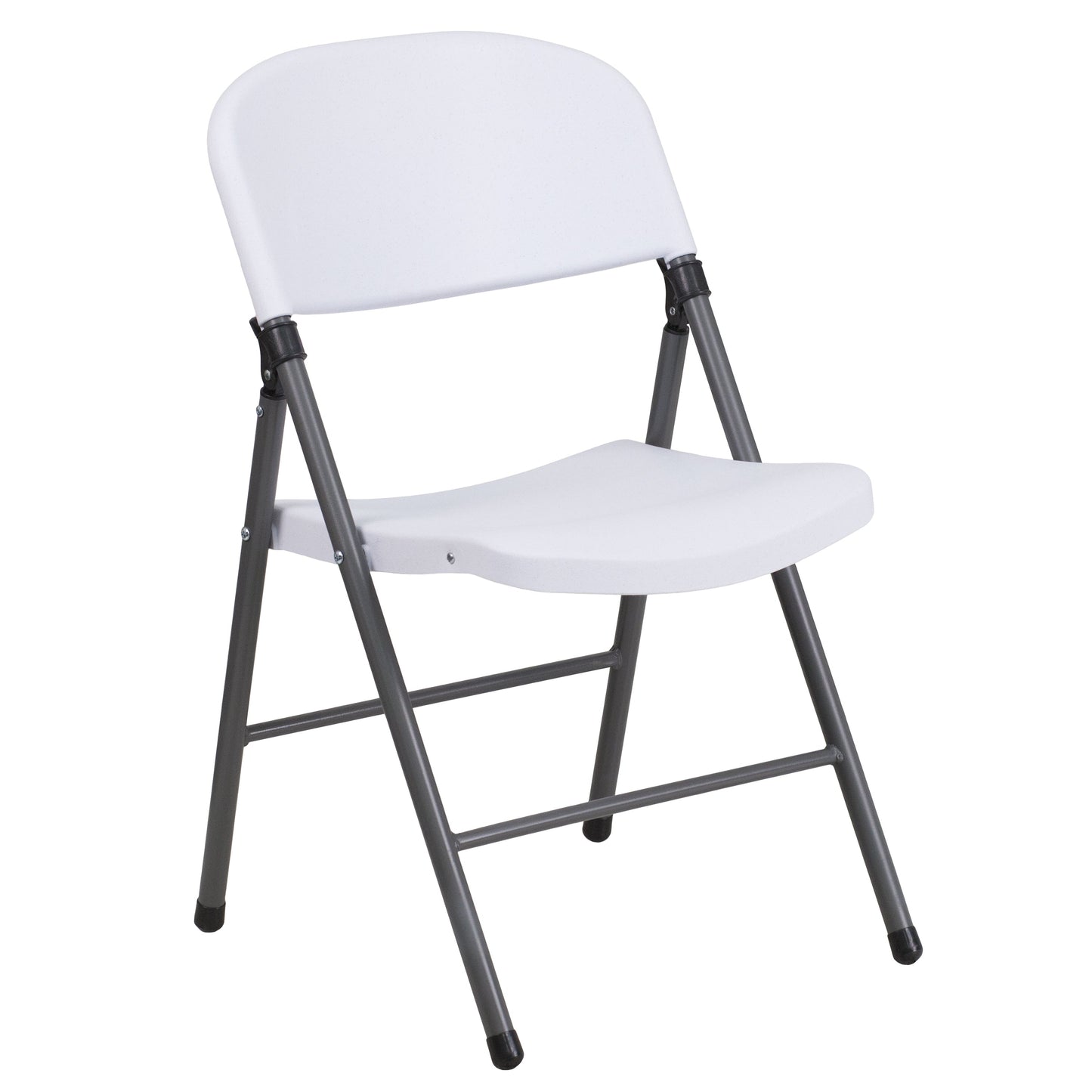 White Plastic Folding Chair 2-DAD-YCD-50-WH-GG
