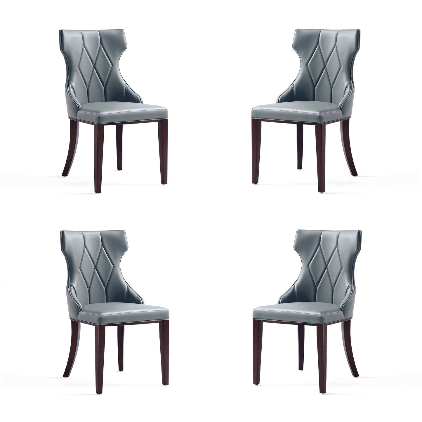 Manhattan Comfort Reine Faux Leather Dining Chair in Pebble Grey (Set of 4) 2-DC007-PE
