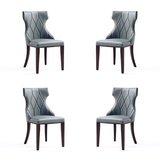 Manhattan Comfort Reine Faux Leather Dining Chair in Pebble Grey (Set of 4) 2-DC007-PE