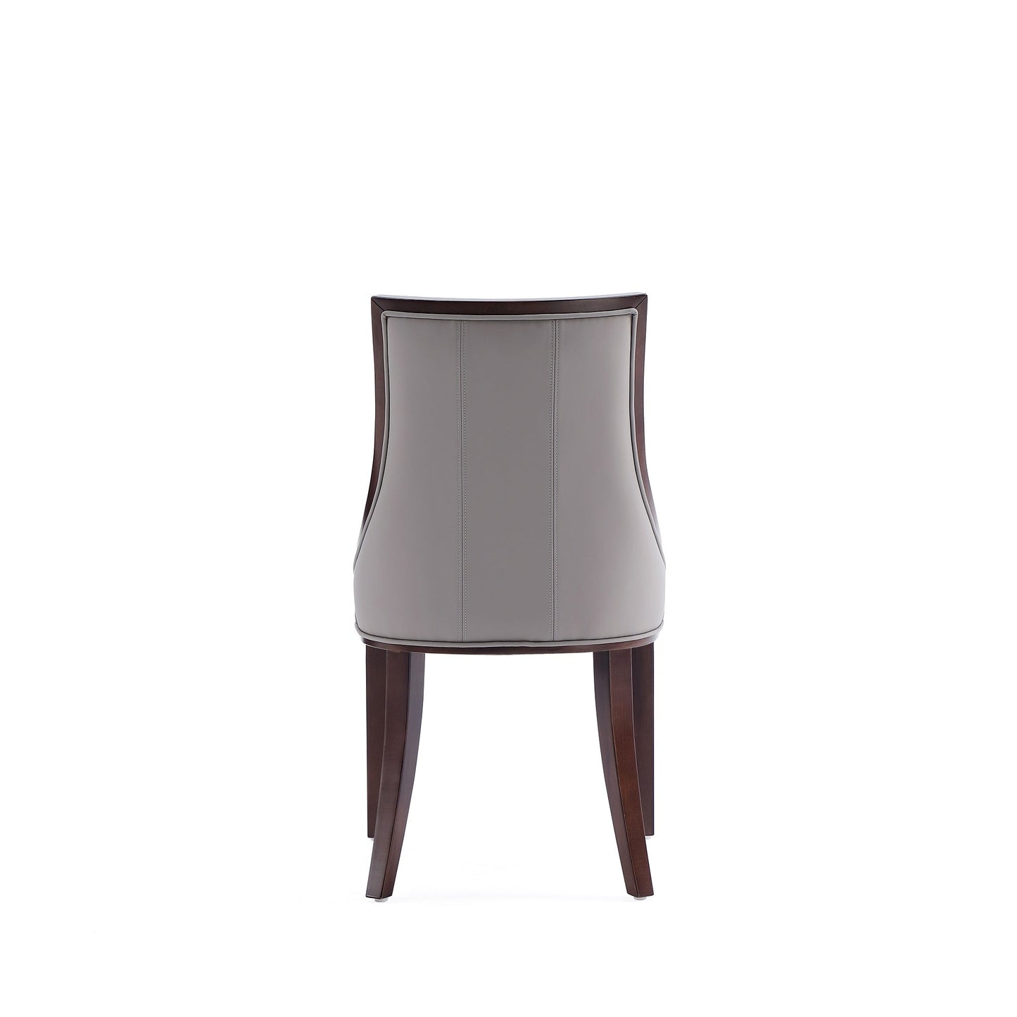 Manhattan Comfort Fifth Avenue Faux Leather Dining Chair in Grey and Walnut (Set of 4) 2-DC008-GY