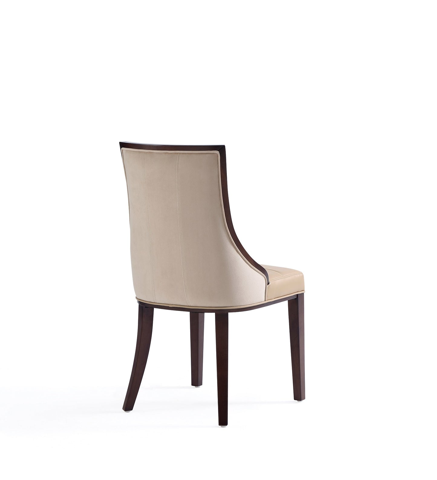 Manhattan Comfort Fifth Avenue Faux Leather Dining Chair in Tan and Walnut (Set of 4) 2-DC008-TN