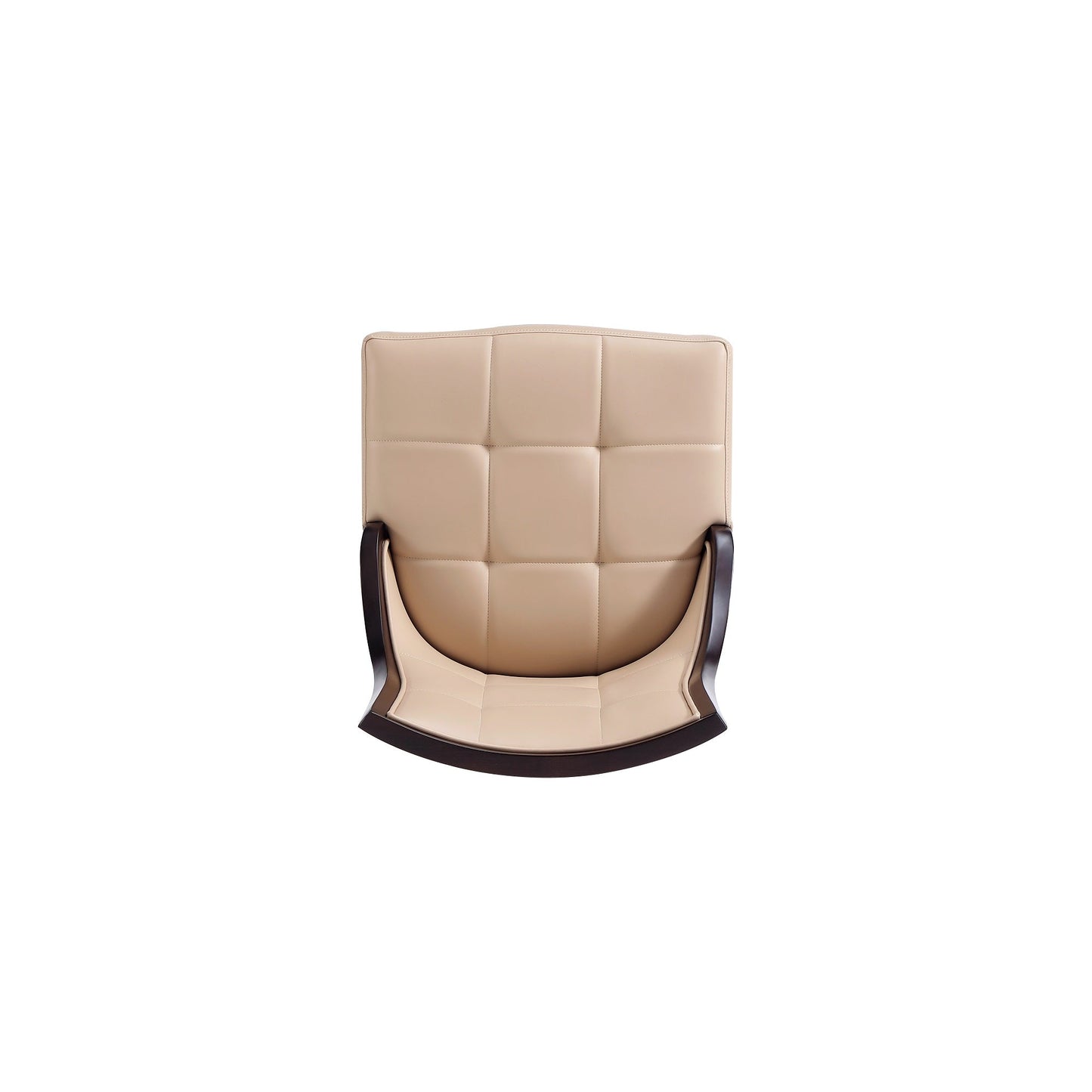 Manhattan Comfort Fifth Avenue Faux Leather Dining Chair in Tan and Walnut (Set of 4) 2-DC008-TN