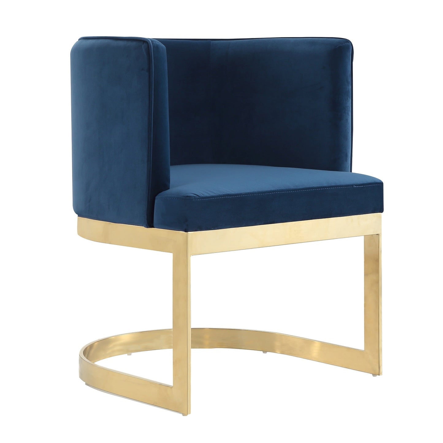 Manhattan Comfort Aura Velvet Dining Chair with Polished Brass (Set of 2)