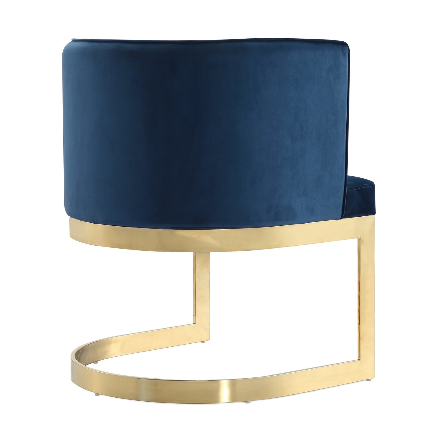 Manhattan Comfort Aura Velvet Dining Chair with Polished Brass (Set of 2)