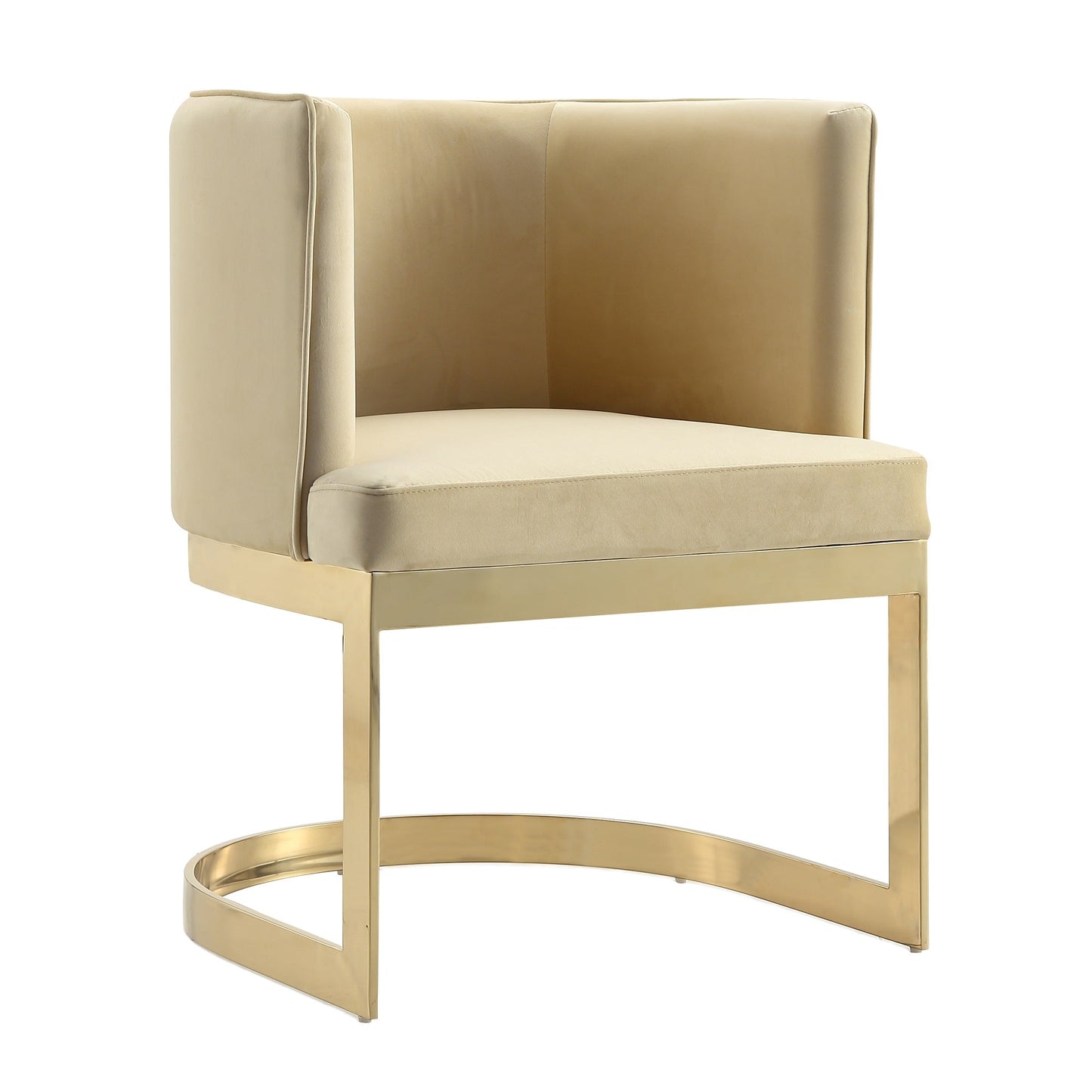 Manhattan Comfort Aura Velvet Dining Chair with Polished Brass (Set of 2)