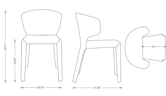 Manhattan Comfort Conrad Modern Woven Tweed Dining Chair in Black (Set of 4) 2-DC031-WBK