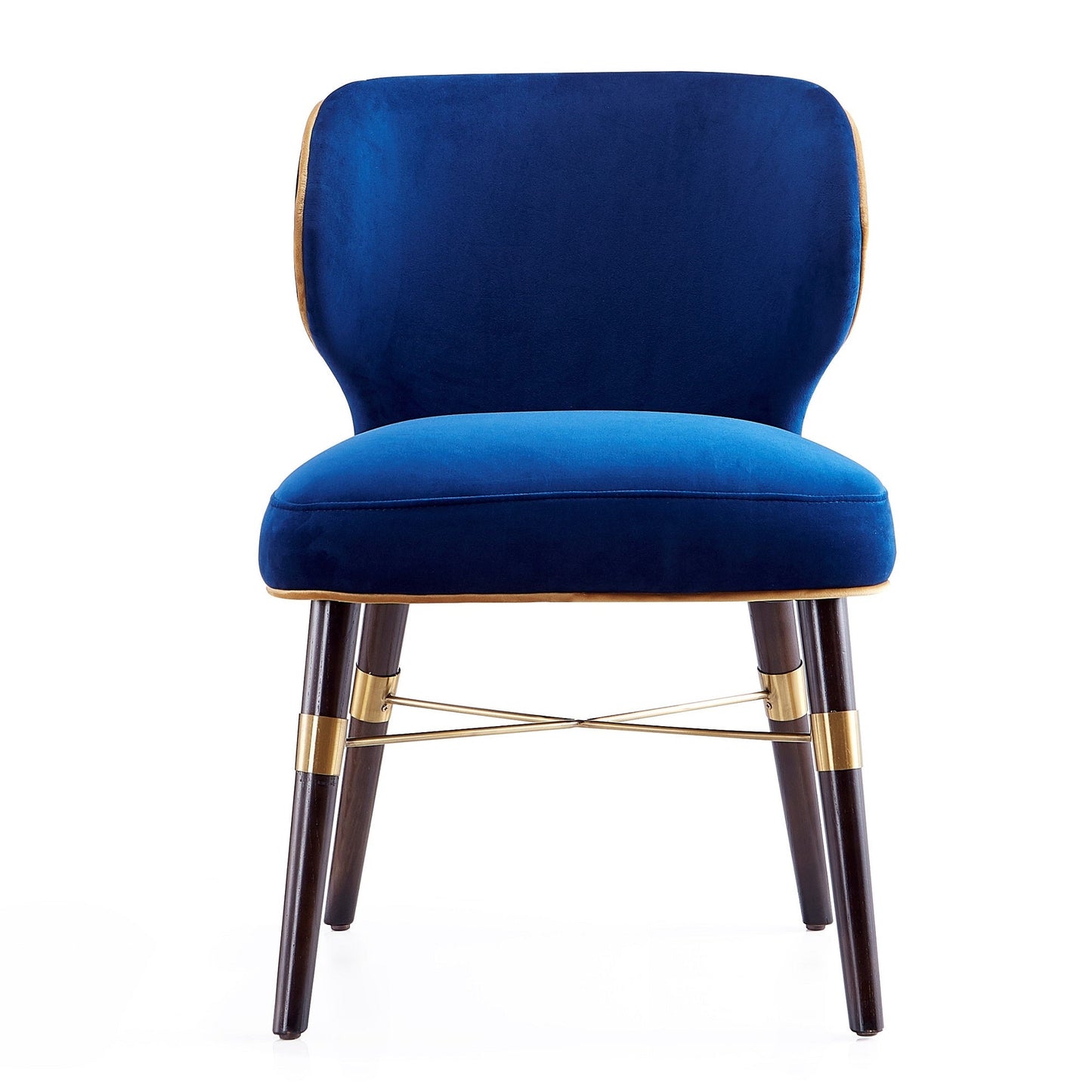 Manhattan Comfort Strine Royal Blue Velvet Dining Chair (Set of 2) 2-DC045-BL