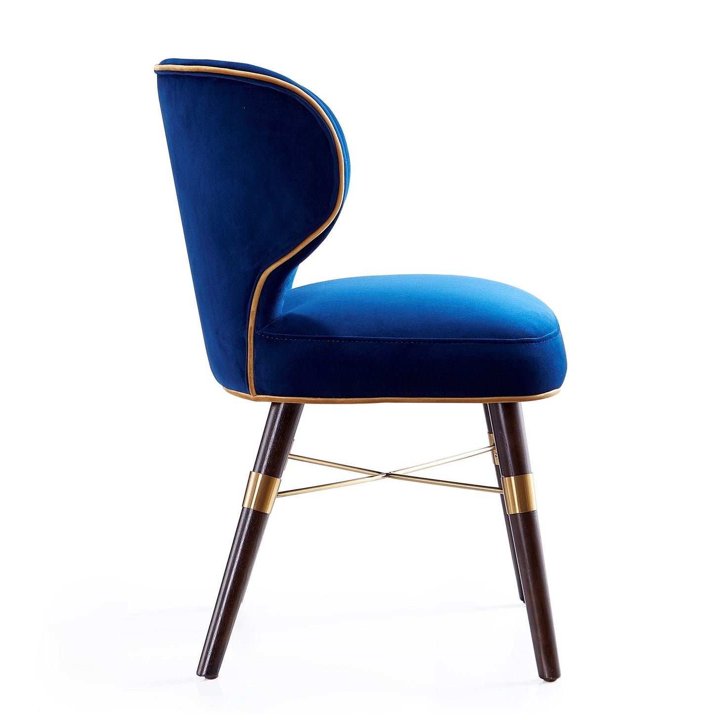 Manhattan Comfort Strine Royal Blue Velvet Dining Chair (Set of 2) 2-DC045-BL